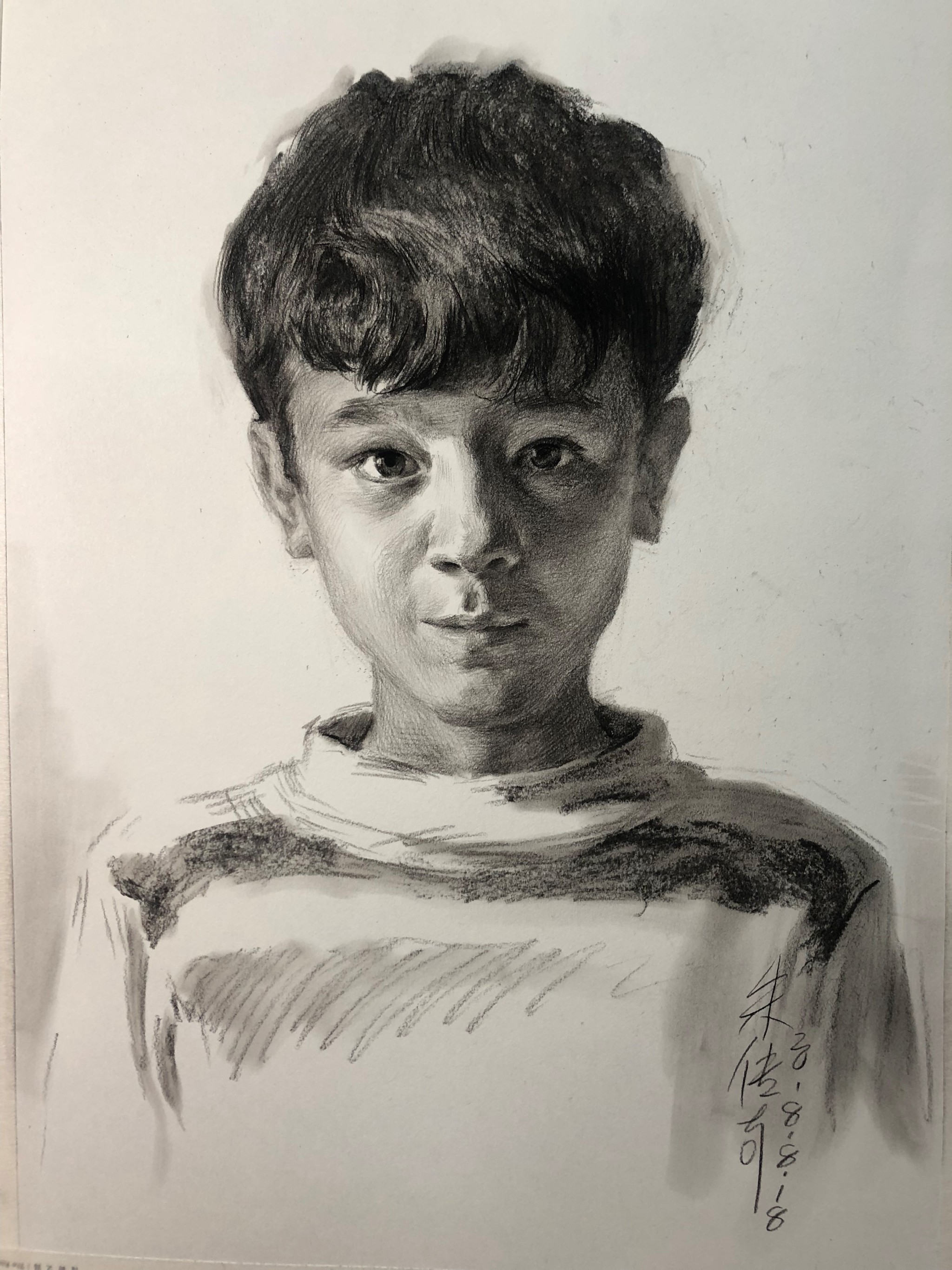 第二四八集男童素描头像范画步骤详细解析部分细节图