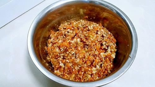 小吃之"开口烧麦——香菇胡萝卜鲜肉馅"