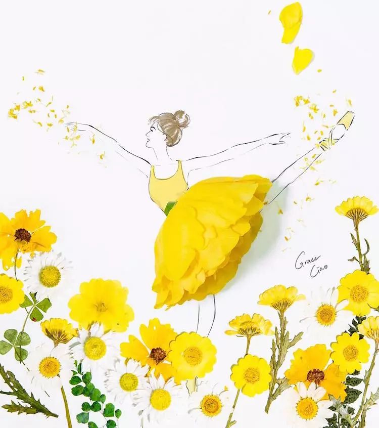 创意去为模特"穿上"鲜花衣服,一幅漂亮的作品就出现了,喜欢画画的朋友