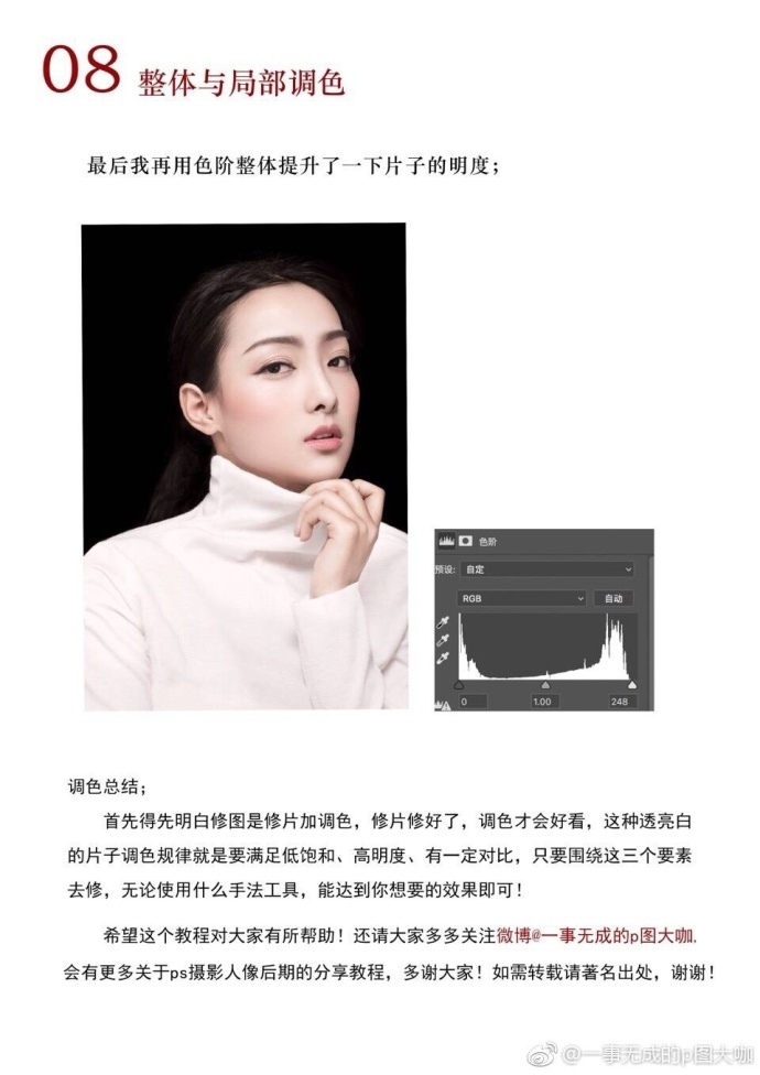 ps摄影人像后期修图教程!如何让灰暗的皮肤变得干净通透!