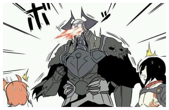 fgo漫画:王哈桑吃完章鱼后,眼睛里出现了白色的火焰