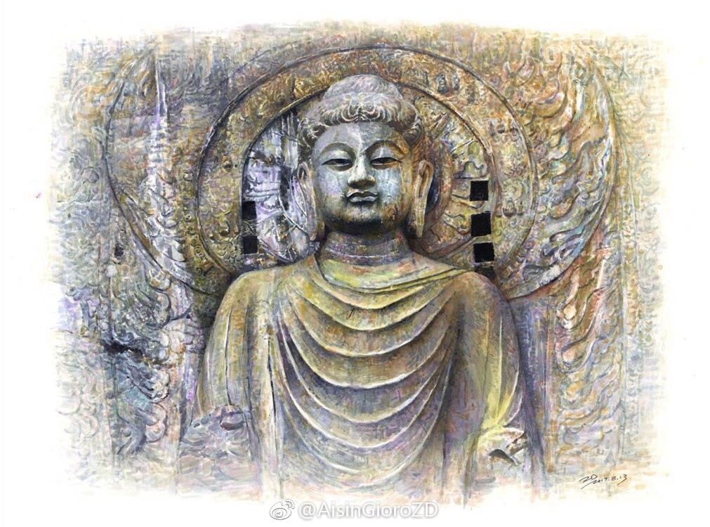 水彩笔新作卢舍那大佛67作者