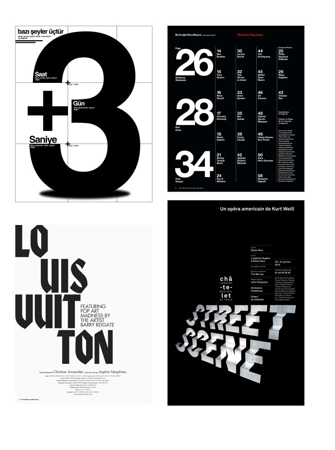 分享一组海报,黑白色,通过字体的粗细对比,排列位次造成视觉冲击