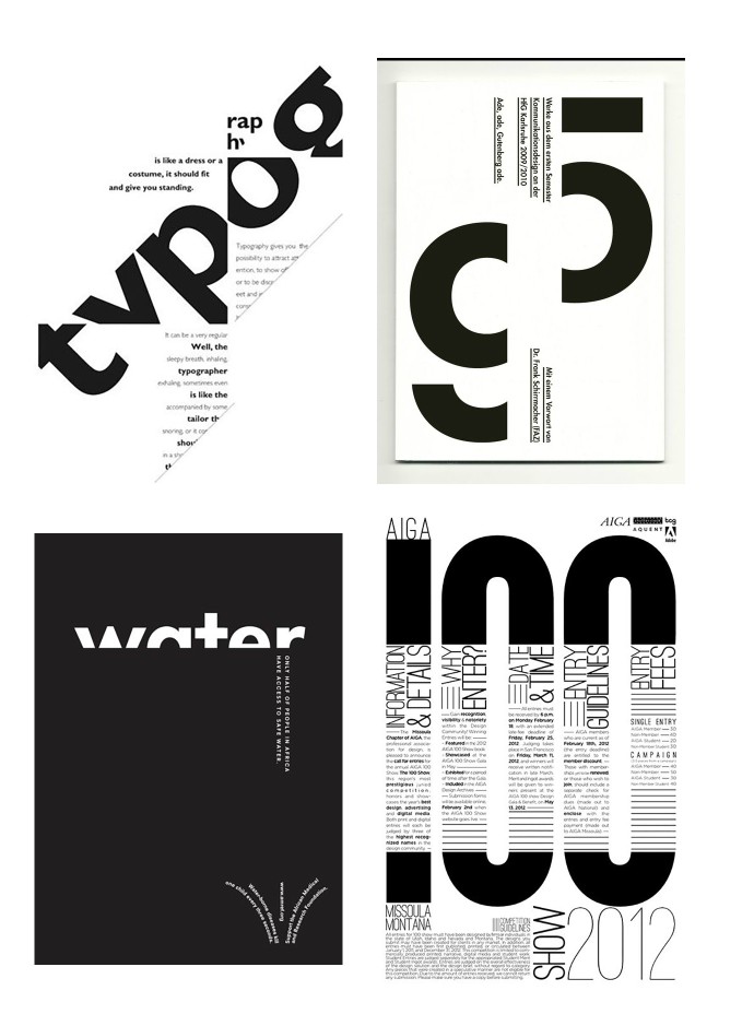 分享一组海报,黑白色,通过字体的粗细对比,排列位次造成视觉冲击