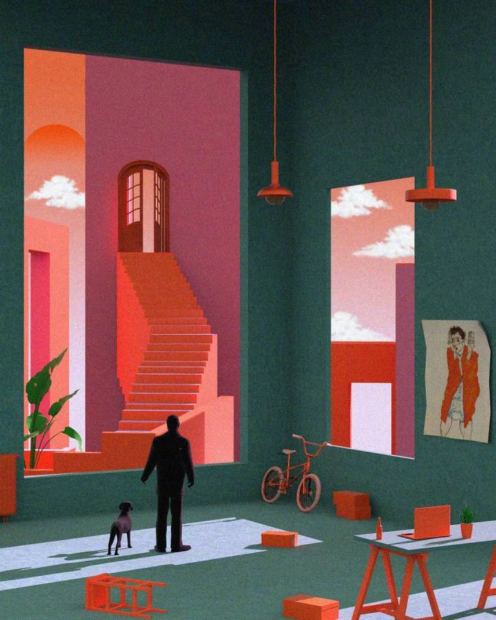 乌托邦超现实主义绘画作品英国插画家tishkbarzanji02