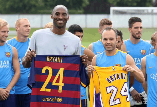 巴塞和皇马, 谁的明星球迷更多牌更大, 科比喜欢