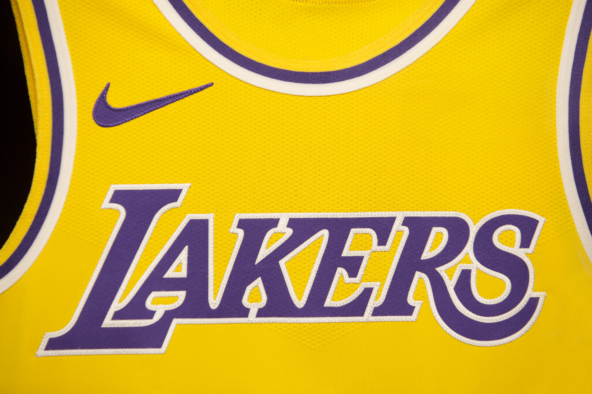 湖人队201819赛季复古球衣高清细节图