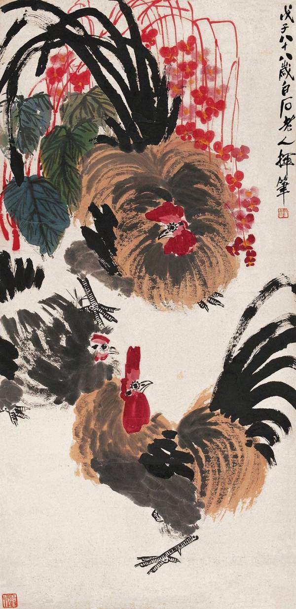 齐白石《雄鸡》欣赏