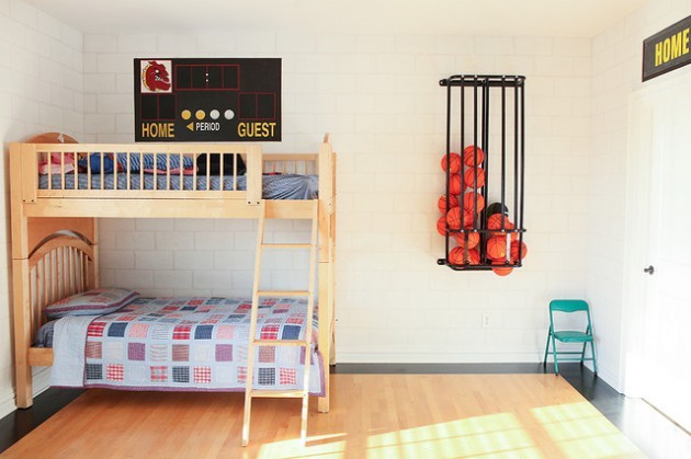 追逐梦想非常简单的设计方式以篮球为主题的青少年房间