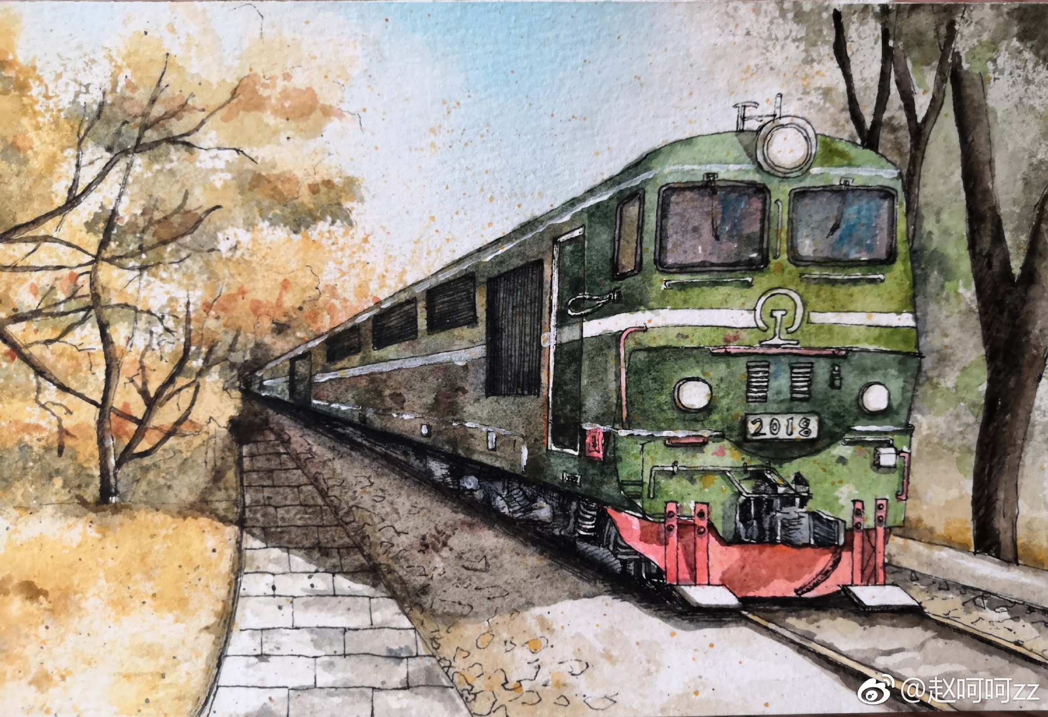水彩明信片 来往未来的列车投稿