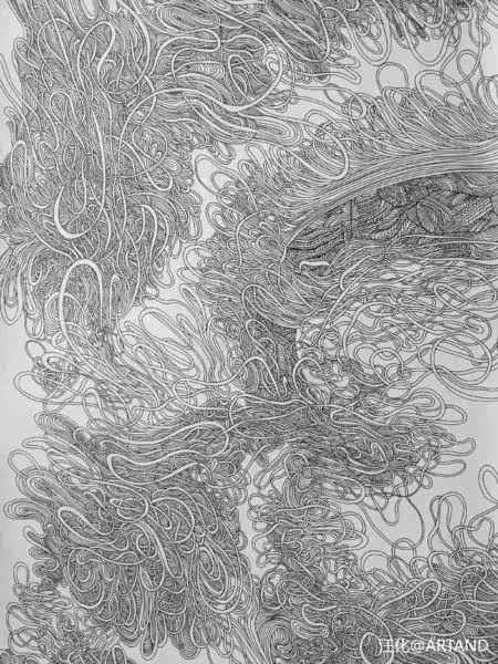 长卷作品《裂变》局部:汪化,原名季红燕,福建人,2015年受邀参加《中国