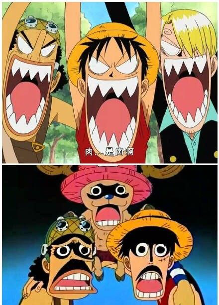 海贼王路飞草帽团夸张搞笑表情你还记得几个场景