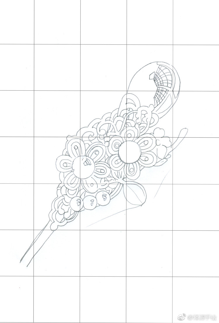 古代头饰,红辉水溶72色绘制投稿(@泽源手绘)_新浪看点