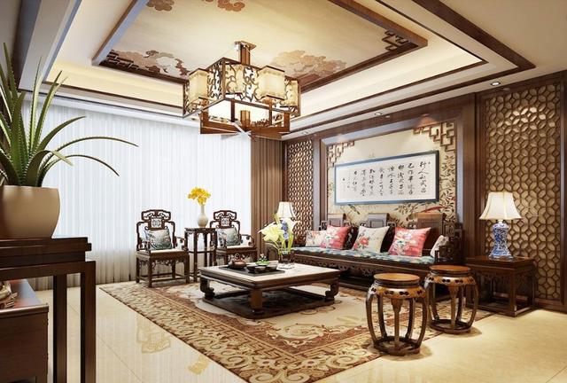 新中式客厅窗帘这么装 古色古香气质出众 你家的窗帘选对了吗