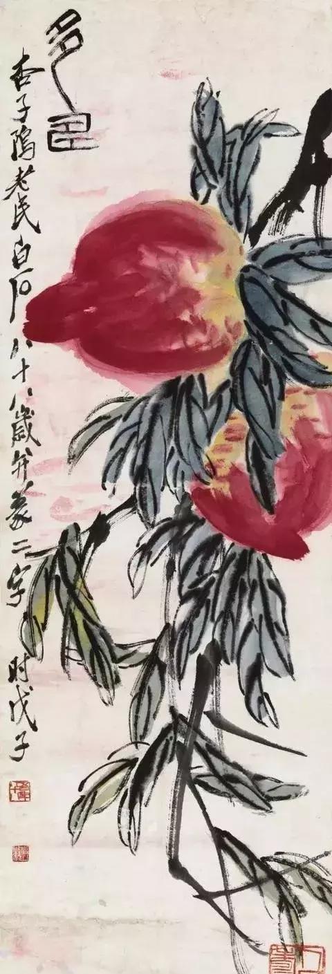 齐白石的寿桃,见者得福增寿!
