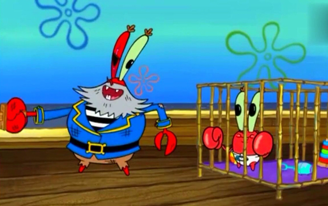 蟹老板的形象大家都很熟悉了,是一只红色的螃蟹.