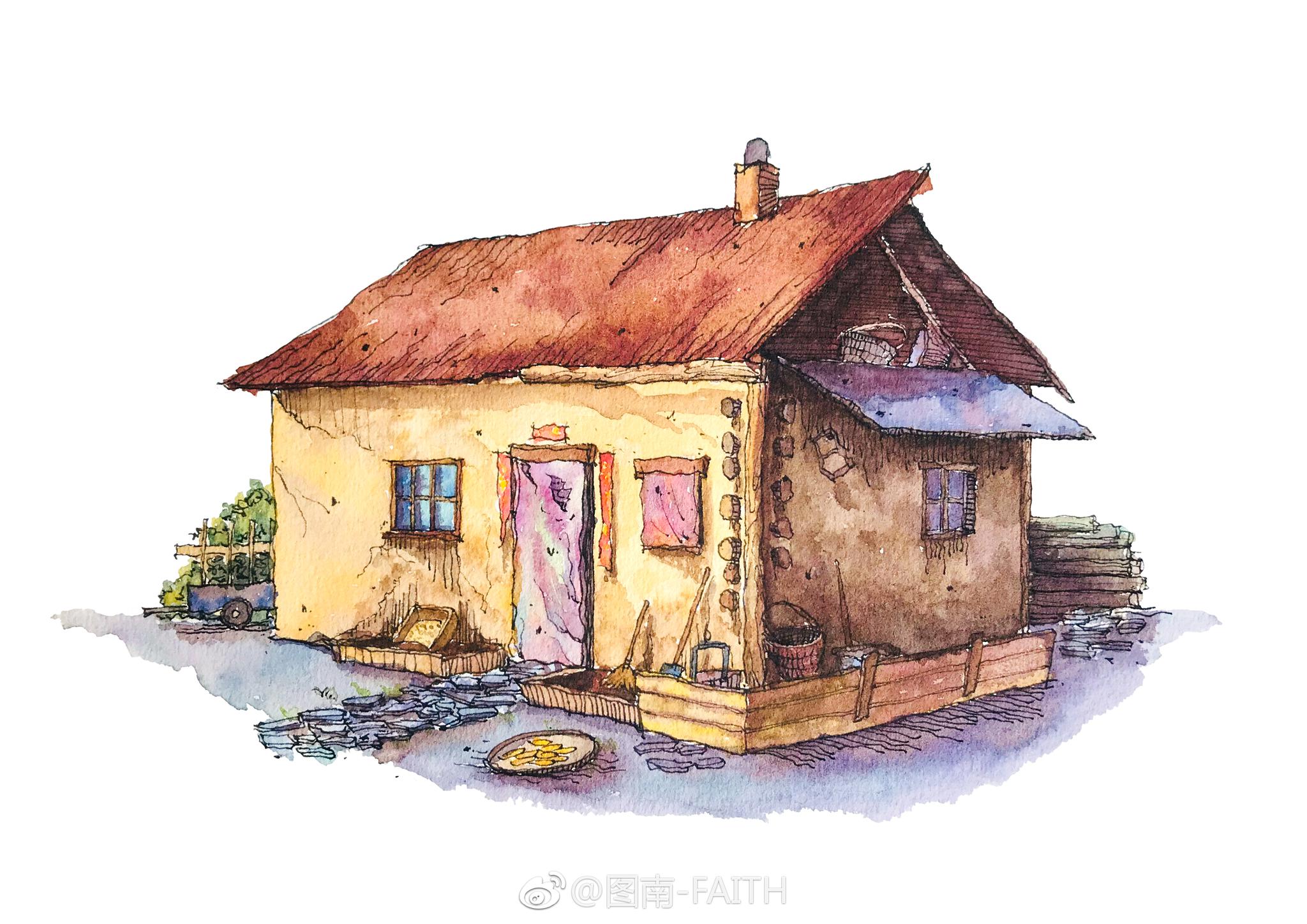 对老房子有一种莫名的情愫用钢笔淡彩留住这些老房子最初的画面唤醒