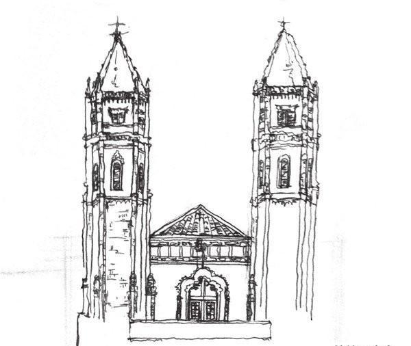 速写哥特式古堡的绘画教程