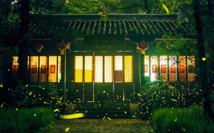 萤影竹窗下,松声茅屋头.近来心更静,不梦世间游…晚安