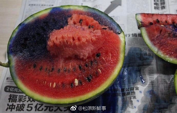 西瓜被打甜蜜素食用易致癌假的