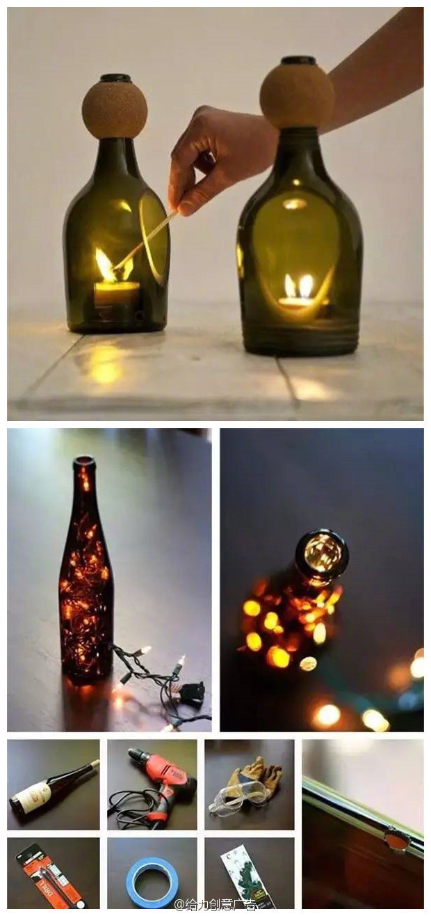 美到醉!有人用咱们丢掉的酒瓶,做成了美丽的装饰风景