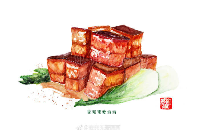 深夜放毒!来一波水彩食物九宫格作者