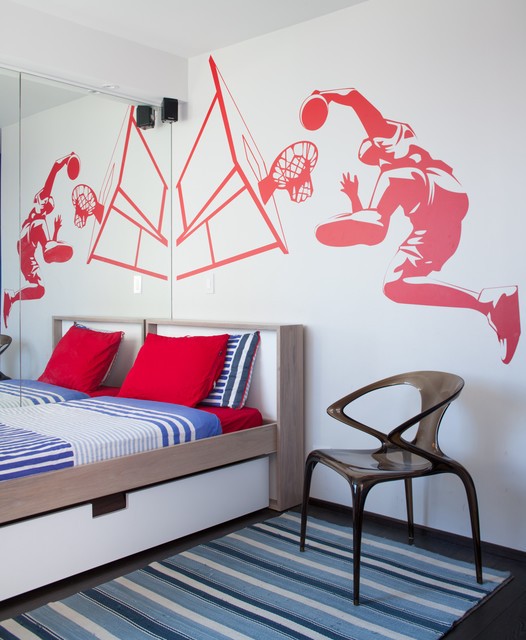 追逐梦想非常简单的设计方式以篮球为主题的青少年房间