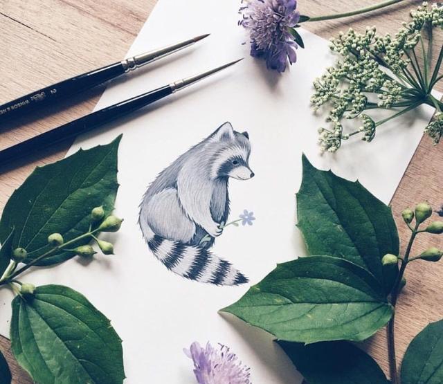 清新水彩手绘小动物 那只撑伞的熊猫最可爱