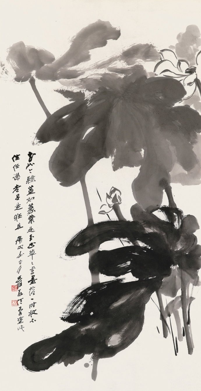 疏池芙蕖——张大千荷花作品欣赏