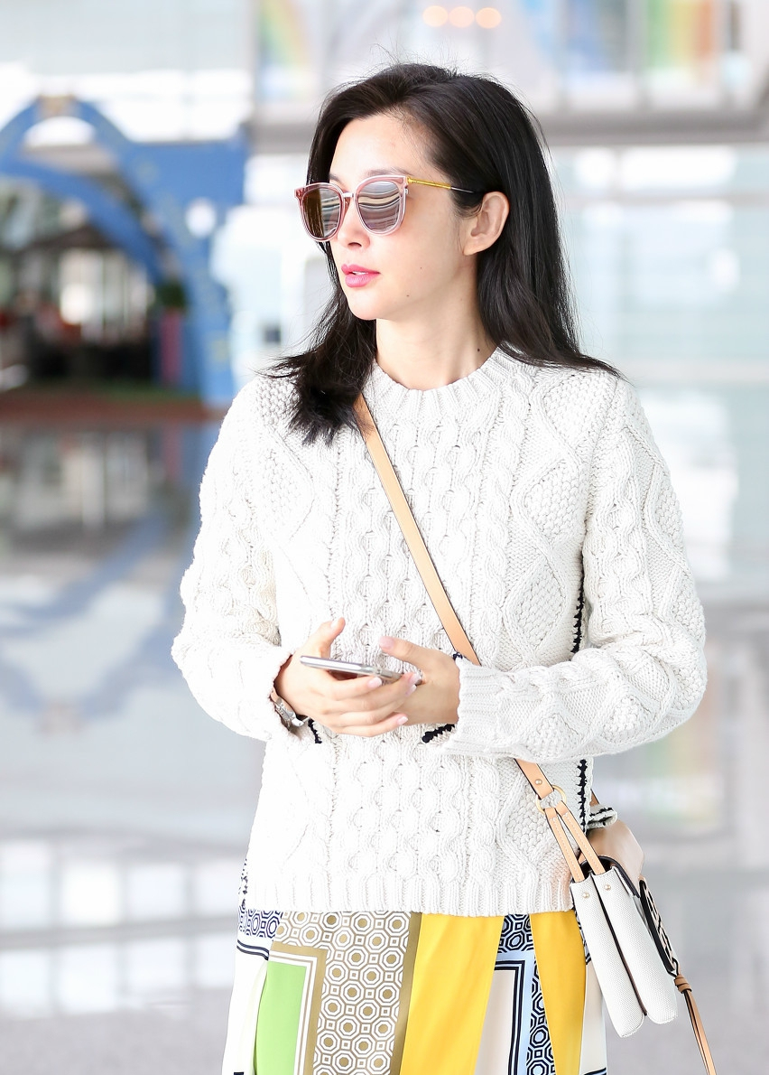 李冰冰,出街,太美,这衣服的颜色和她太搭配