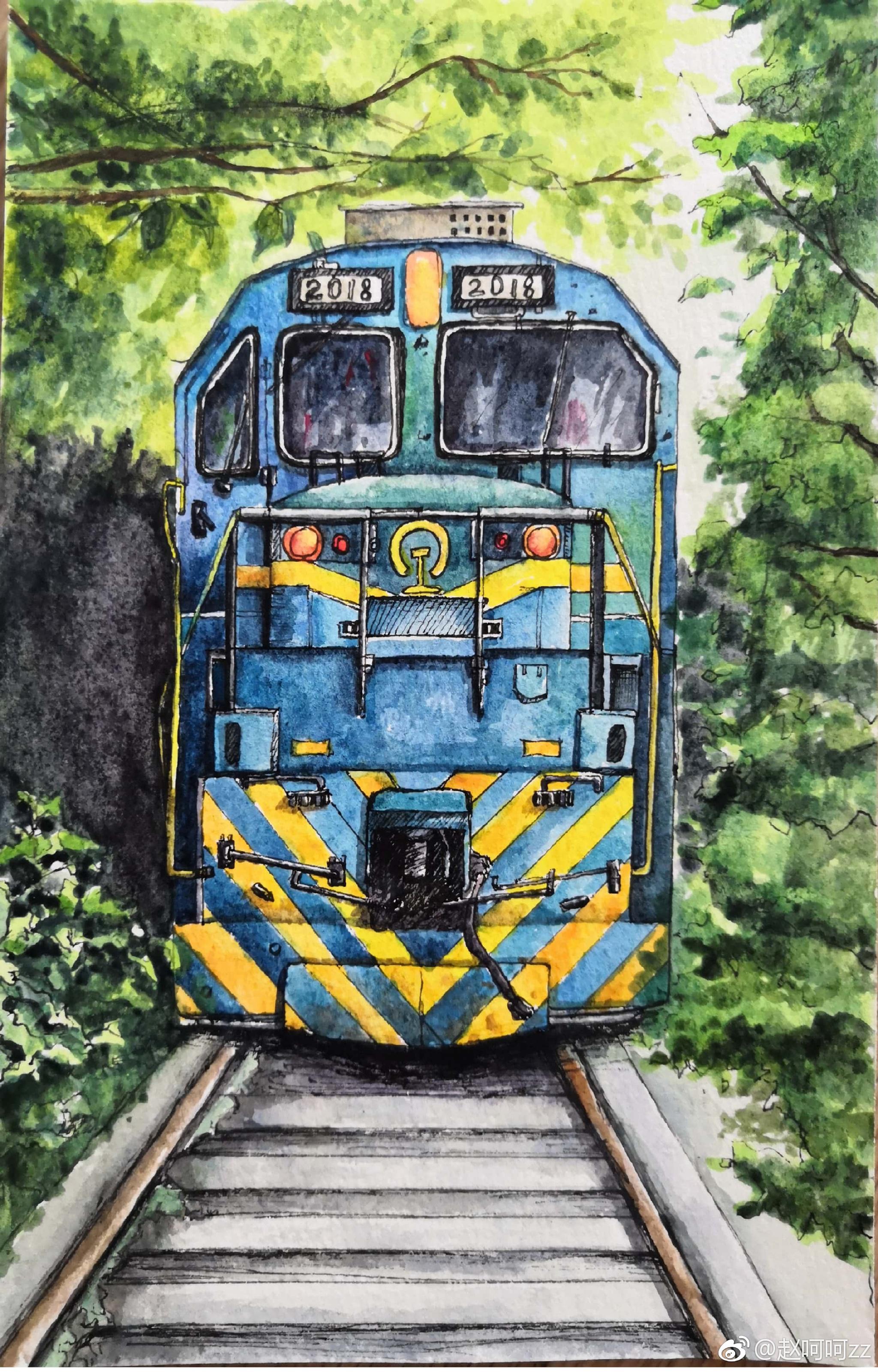 水彩明信片 来往未来的列车投稿(|水彩|明信片|来往_新浪新闻