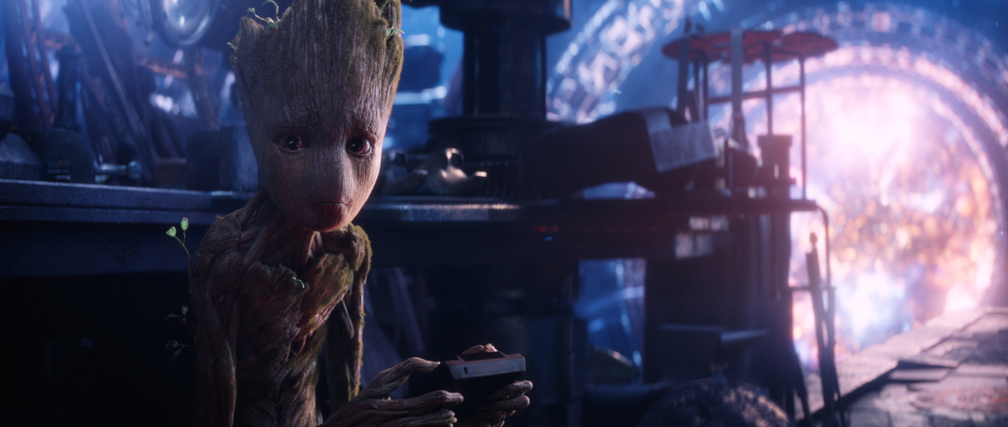 格鲁特,火箭浣熊超清剧照,这一幕非常喜欢!