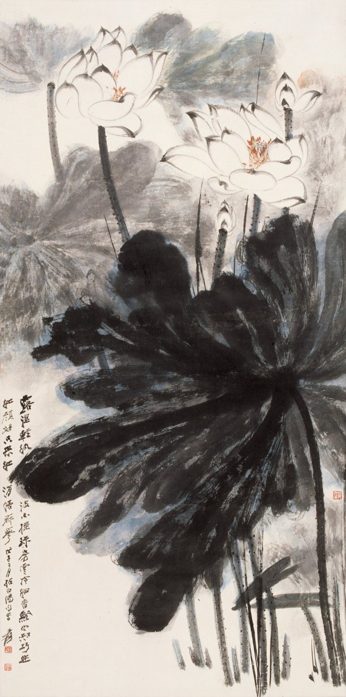 疏池芙蕖——张大千荷花作品欣赏