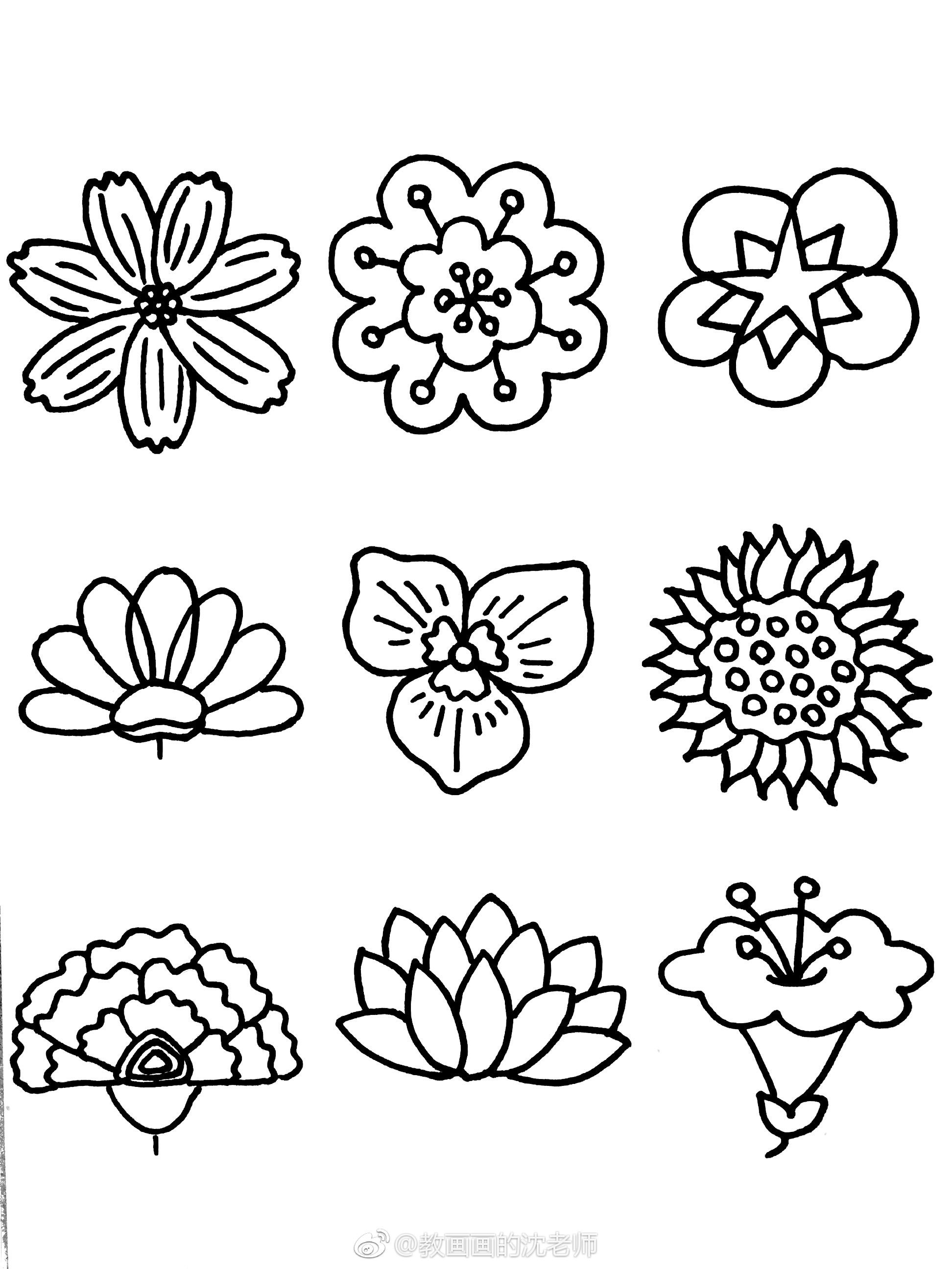 花朵简笔画手绘手帐素材投稿