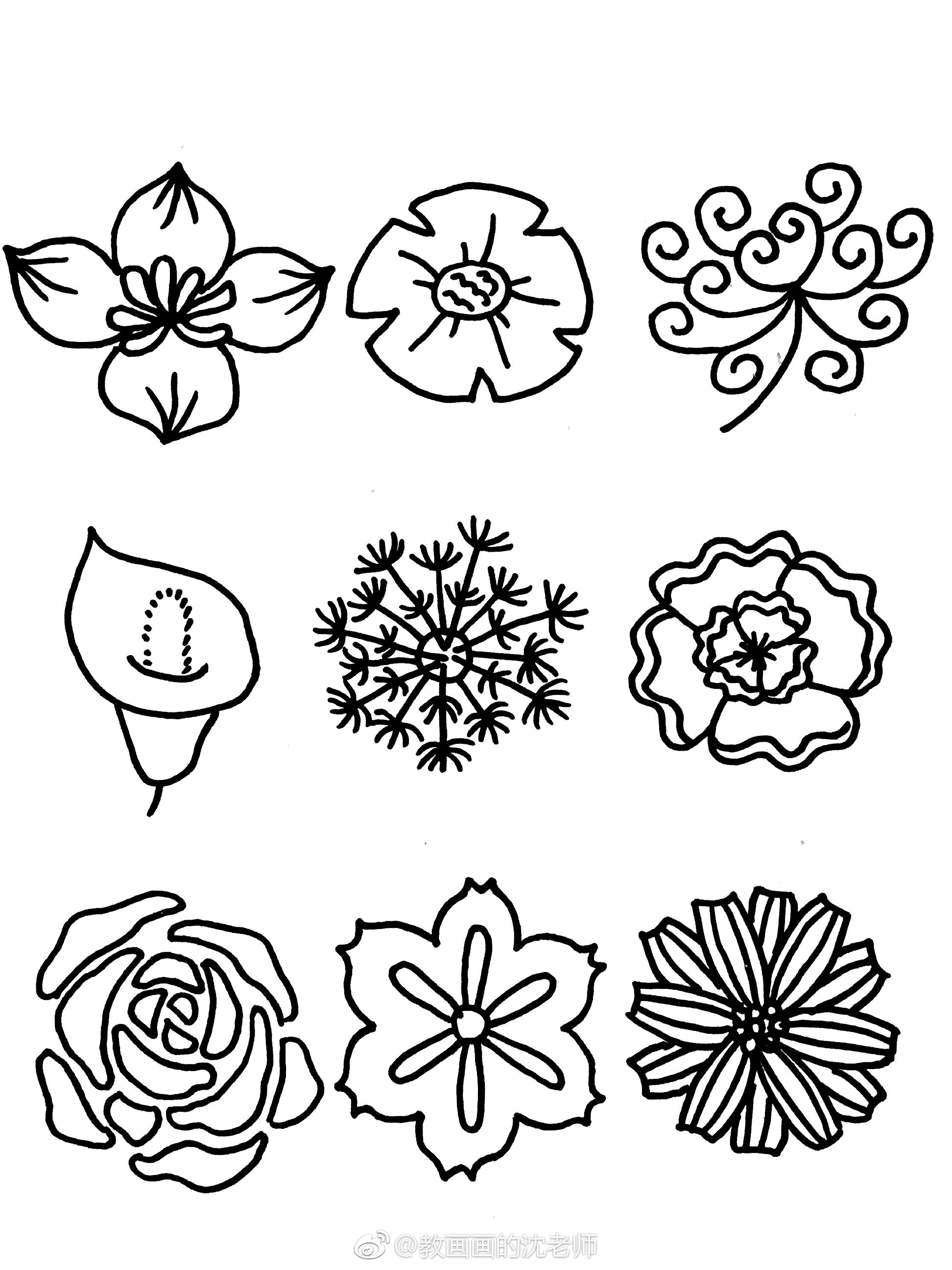 花朵简笔画手绘手帐素材投稿