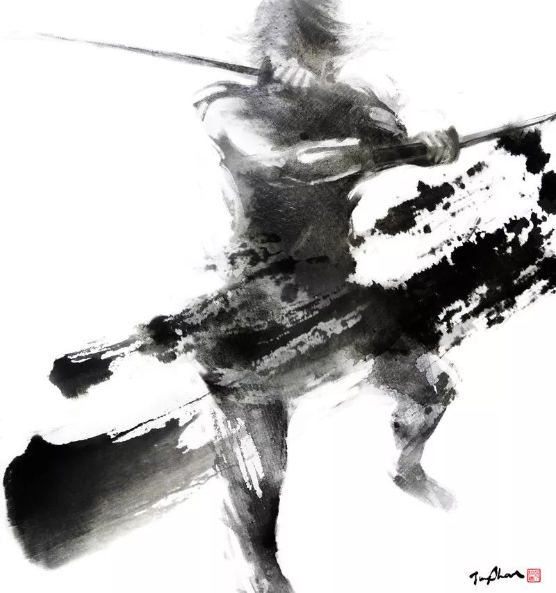 将水墨画表现得极具戏剧张力的中国台湾插画师张榕珊