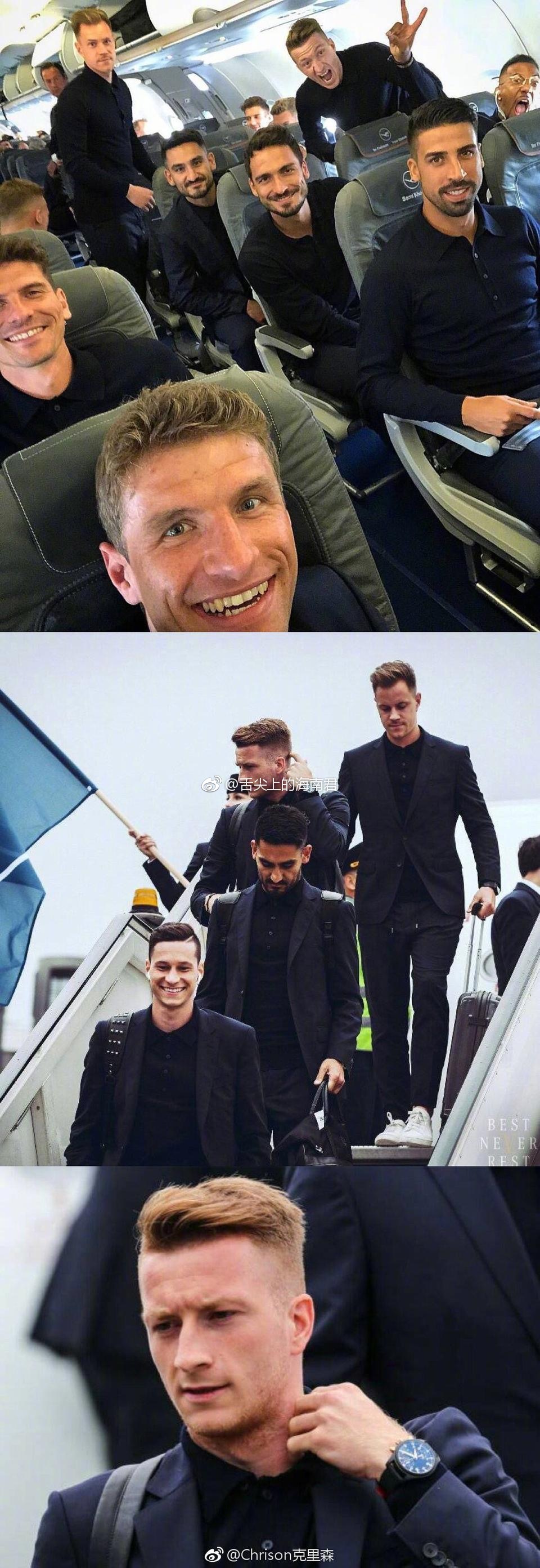 德国男模天团穿着boss,背着lv抵达俄罗斯.据说同机运来的