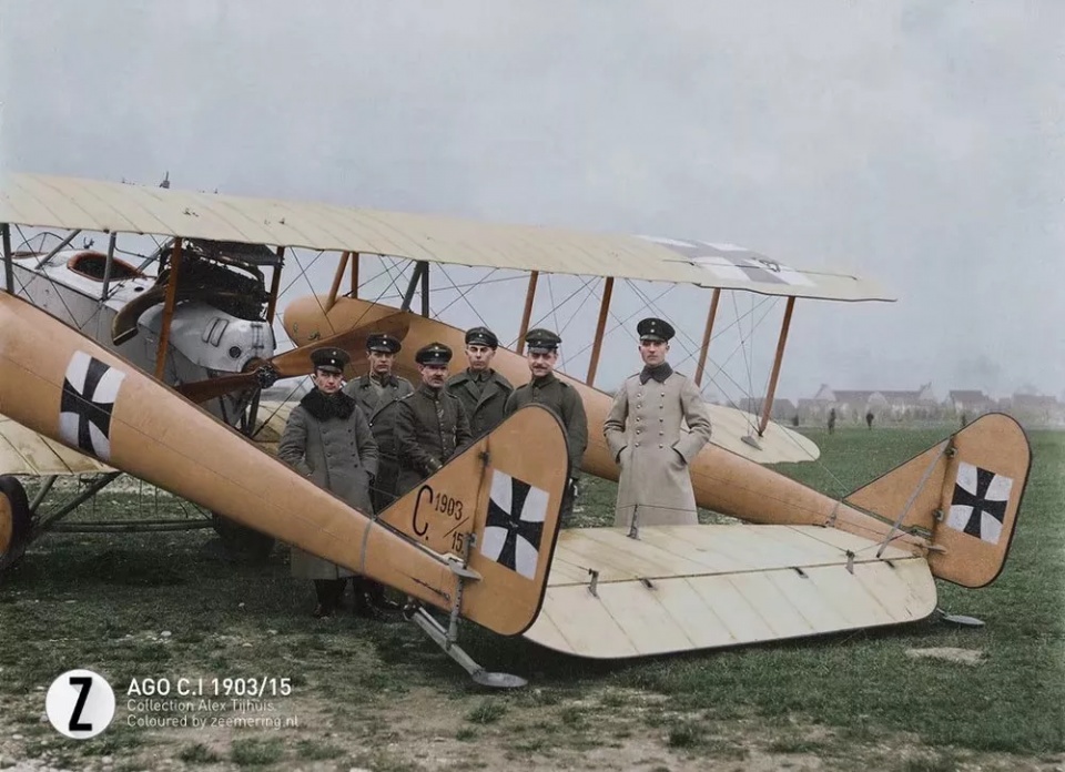 远去的天之骄子:一战各国空军飞行员染色老照片