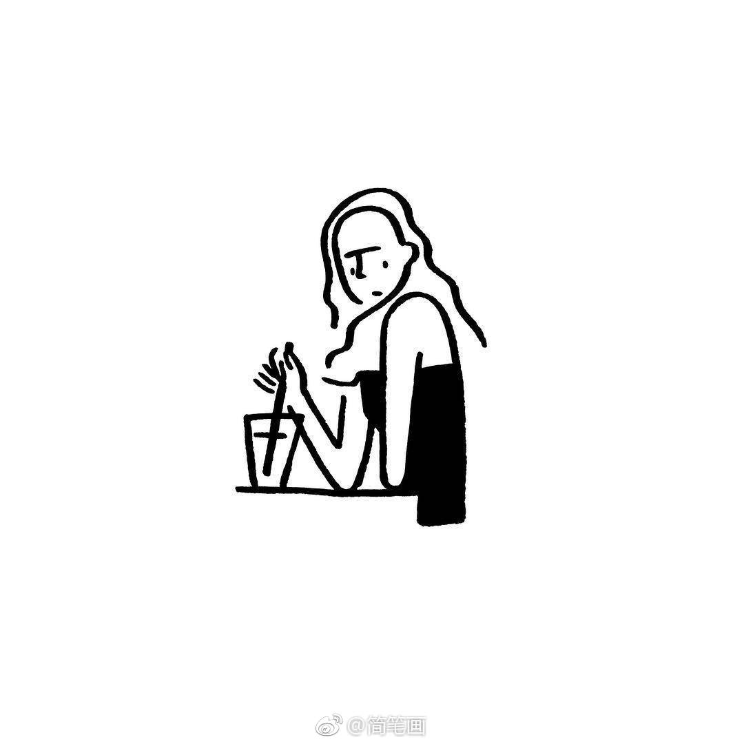 一组极简风简笔画小头像