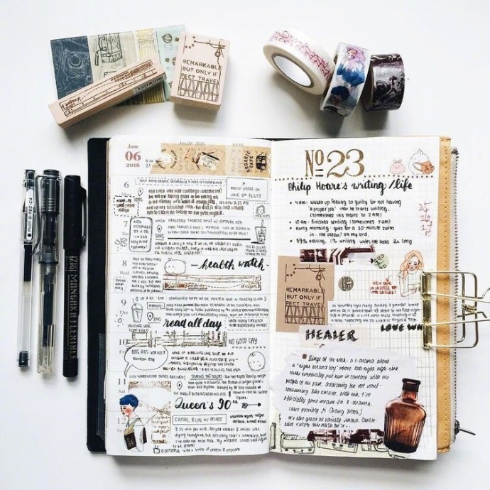 好看的手账本,花体英文字和艺术英文字写的都很漂亮