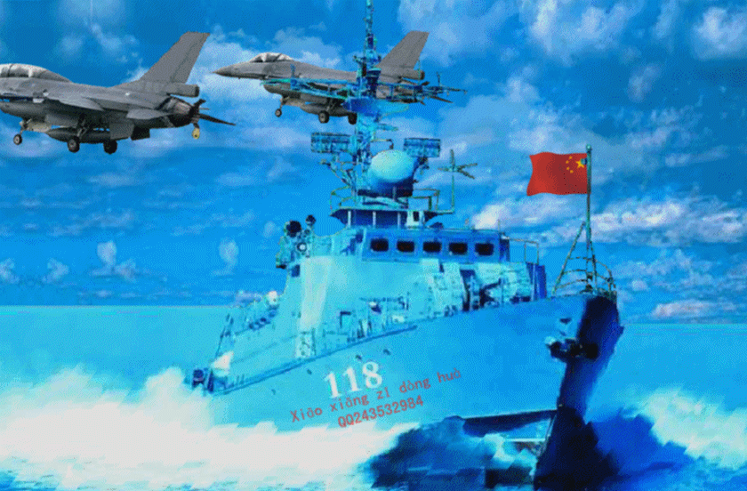 一组网友制作的中国海军动态图扬我军威壮我中华