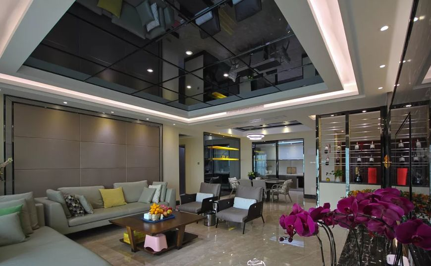 老公硬把天花板上装"黑镜"!电视墙贴黑砖,完工后我懵了!晒晒