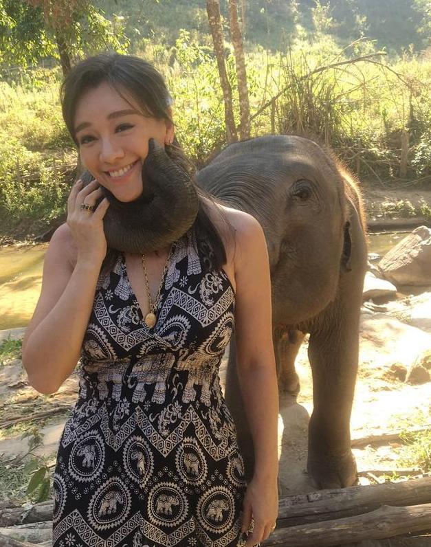 然后现任老婆丘倩鸣是一位贤妻良母,为家庭默默付出,并且也有一个小