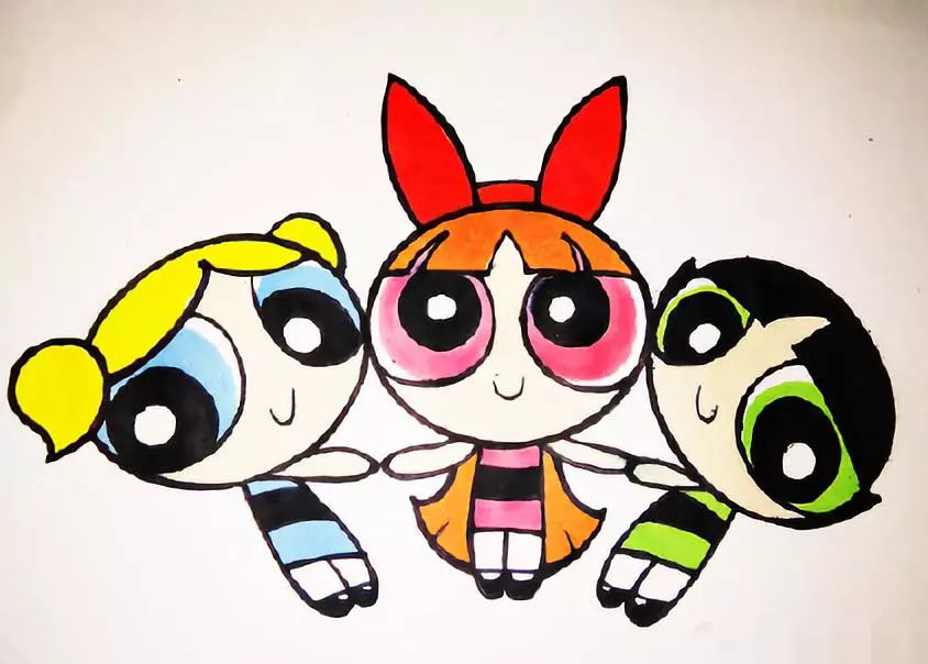 动漫人物飞天小女警简笔画绘画教程一步一步教你画可爱的小女警