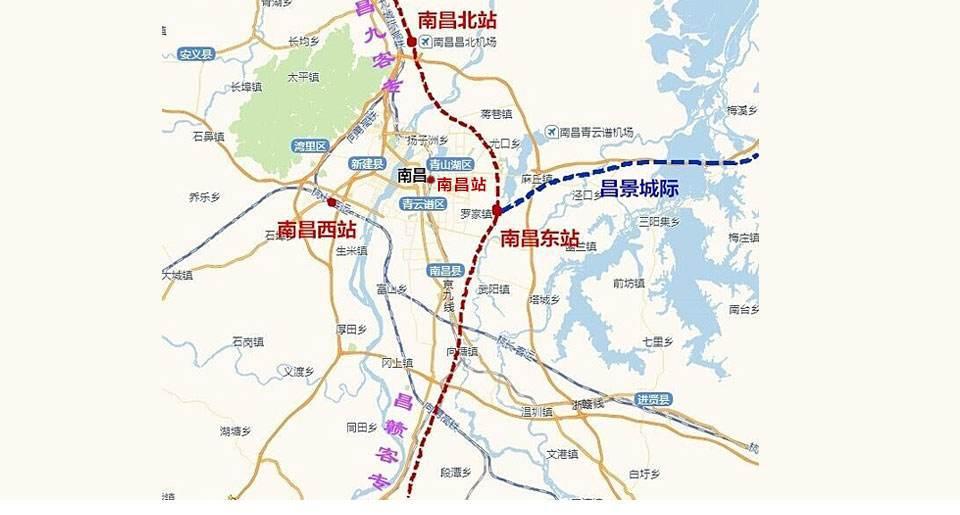 江西南昌高铁北站确定建在昌北机场附近东站将建在高新区