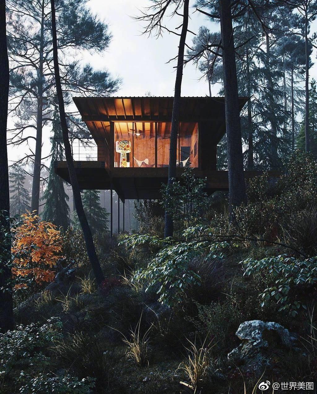 大自然里面的小屋,格外清幽. .