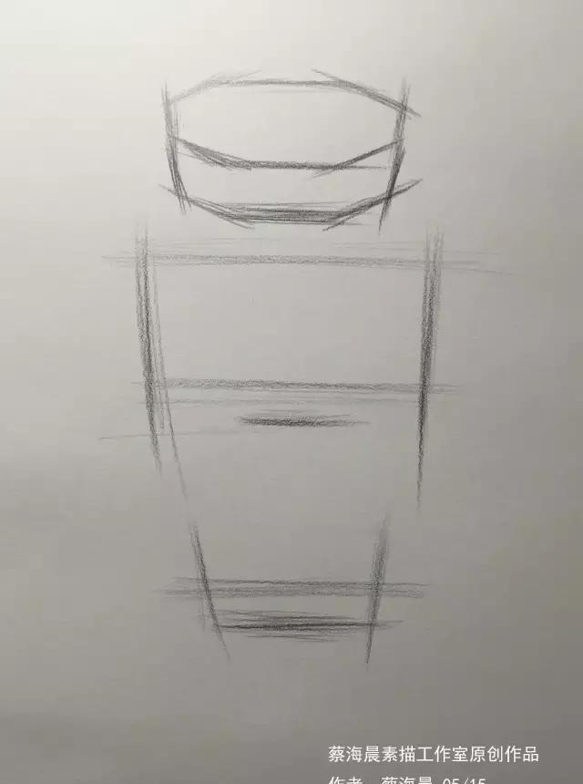 蔡海晨素描步骤稿13素描罐子的结构画法