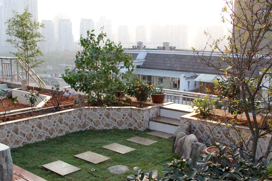 楼顶70㎡露台花园改造网友羡慕住顶楼的人也好想造一个呀