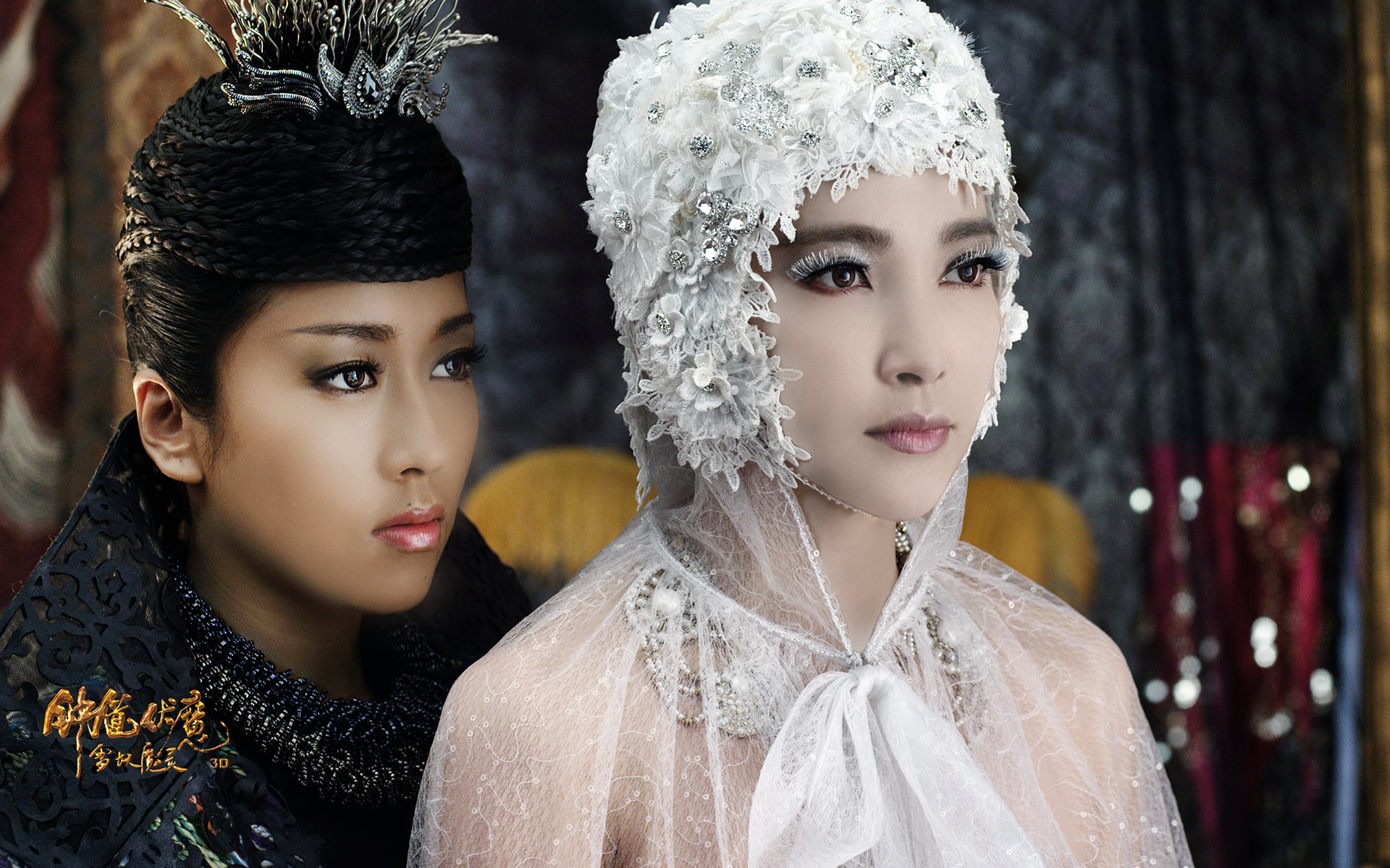 雪妖魔灵》中,她饰演的雪妖带着精致的头饰,看起来高贵又端庄,看起来