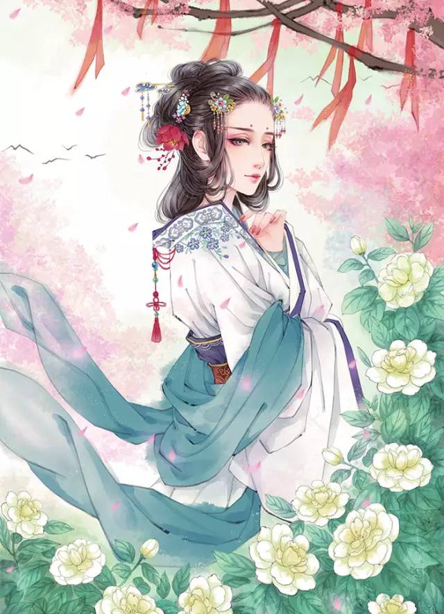 教你画古典美人古风手绘插画技法入门教程